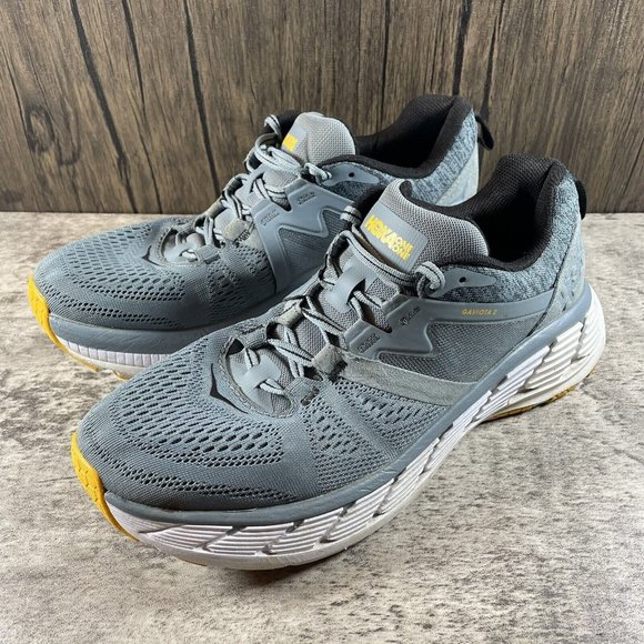 Hoka One One Mens Gaviota 2 1099717 LATH Gray Running Shoes Sneakers Size 8.5 main image 8